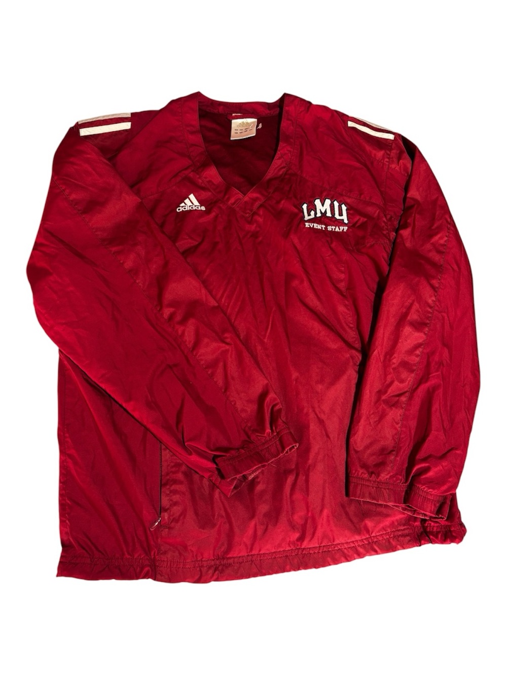 adidas Red LMU Event Staff Pullover Windbreaker